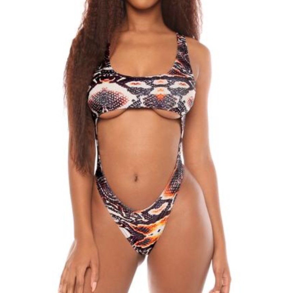 Icon Swim Monokini snake print